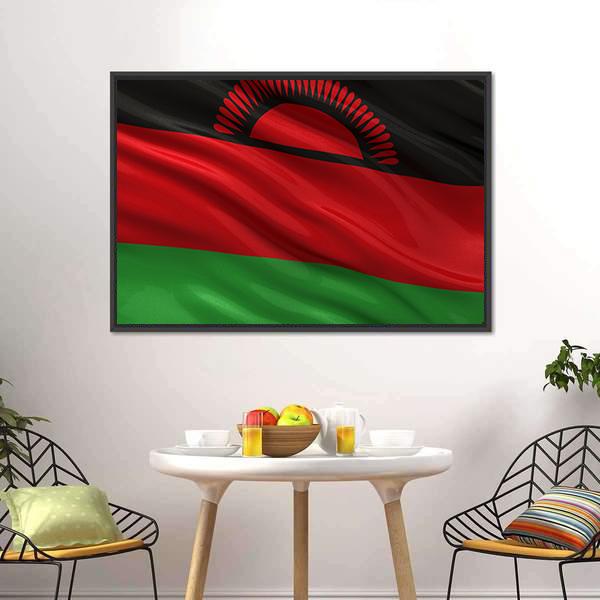 Flag Of Malawi Canvas Wall Art-3 Horizontal-Gallery Wrap-25" x 16"-Tiaracle