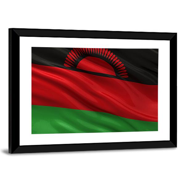 Flag Of Malawi Canvas Wall Art-3 Horizontal-Gallery Wrap-25" x 16"-Tiaracle