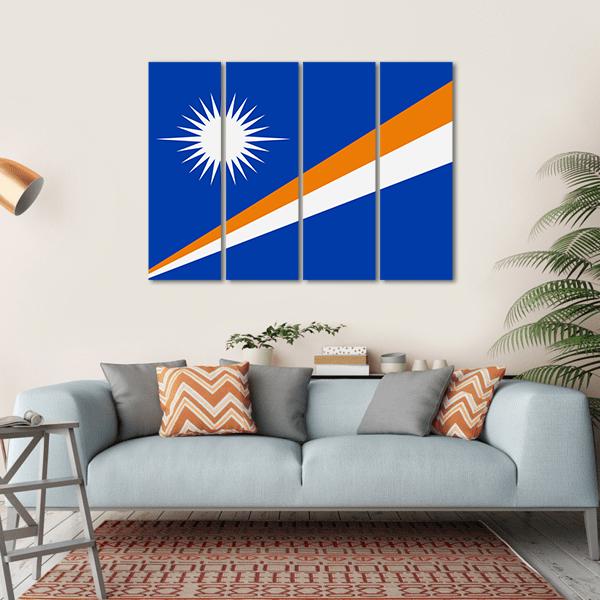 Flag Of Marshall Islands Canvas Wall Art-4 Horizontal-Gallery Wrap-34" x 24"-Tiaracle
