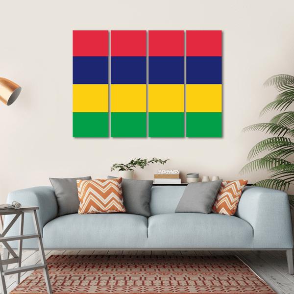 Flag Of Mauritius Canvas Wall Art-4 Horizontal-Gallery Wrap-34" x 24"-Tiaracle