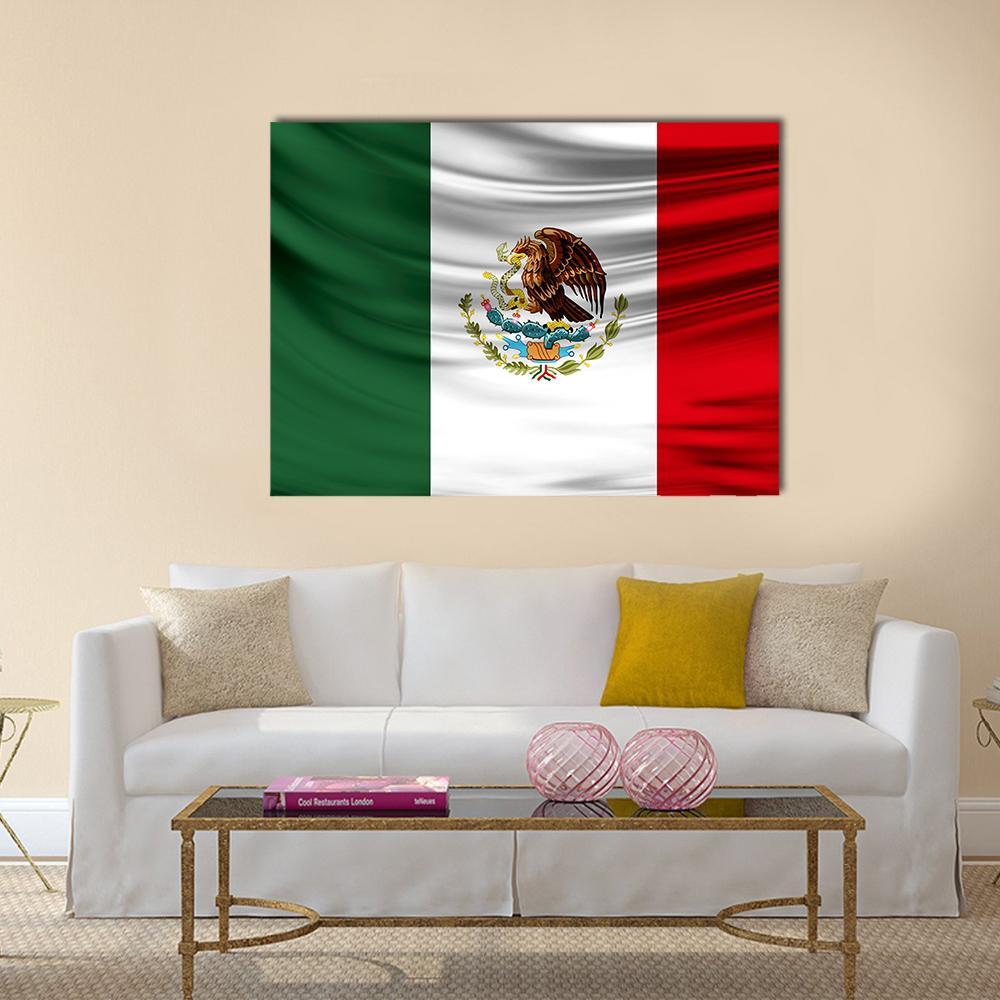 Flag Of Mexico Canvas Wall Art-1 Piece-Gallery Wrap-36" x 24"-Tiaracle