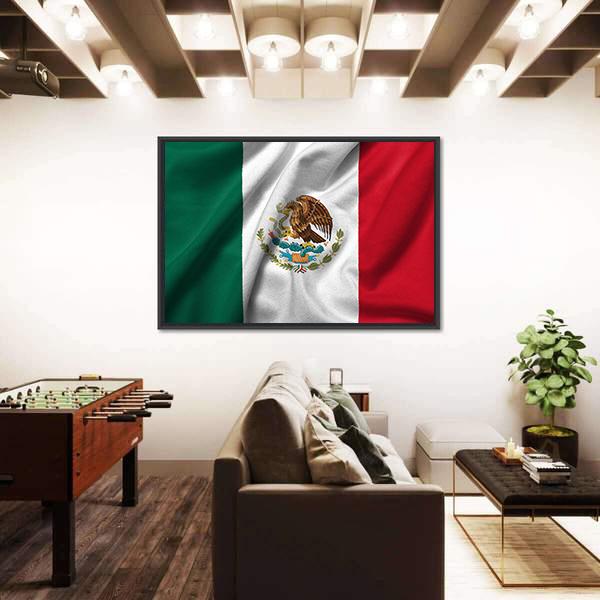 Flag Of Mexico Canvas Wall Art-5 Horizontal-Gallery Wrap-22" x 12"-Tiaracle