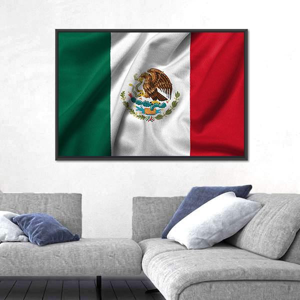 Flag Of Mexico Canvas Wall Art-5 Horizontal-Gallery Wrap-22" x 12"-Tiaracle