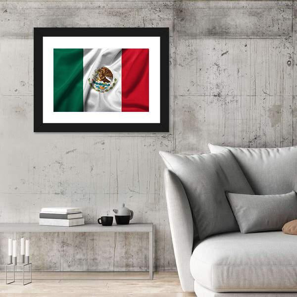 Flag Of Mexico Canvas Wall Art-5 Horizontal-Gallery Wrap-22" x 12"-Tiaracle