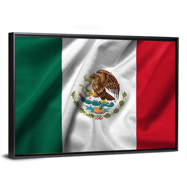 Flag Of Mexico Canvas Wall Art-5 Horizontal-Gallery Wrap-22" x 12"-Tiaracle