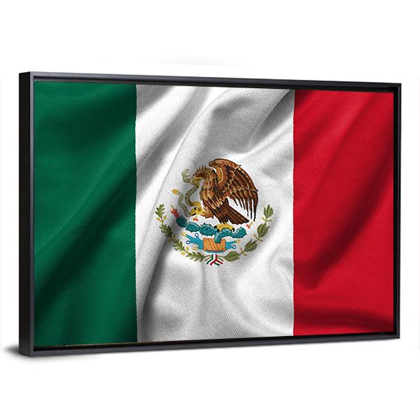 Flag Of Mexico Canvas Wall Art-3 Horizontal-Gallery Wrap-25" x 16"-Tiaracle
