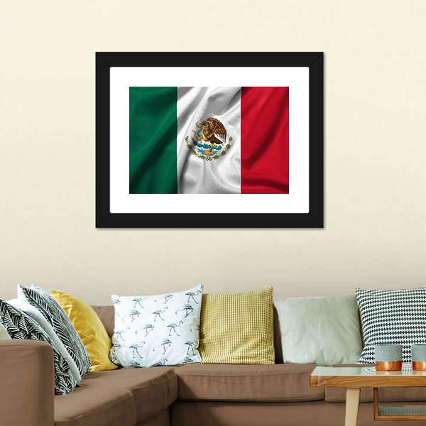 Flag Of Mexico Canvas Wall Art-3 Horizontal-Gallery Wrap-25" x 16"-Tiaracle
