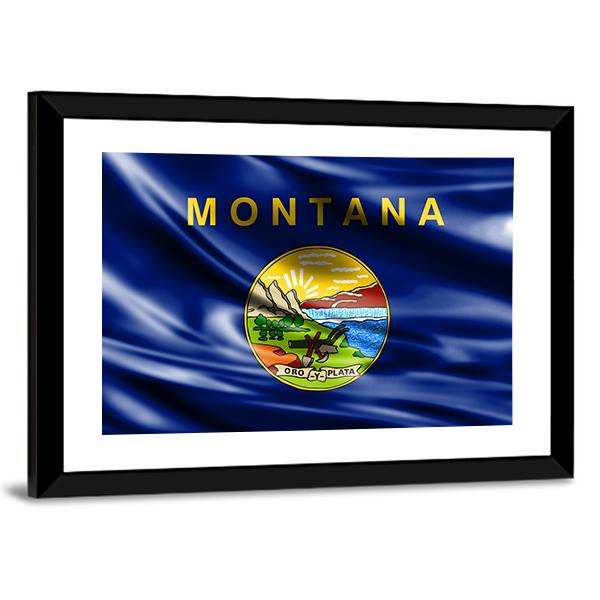 Flag Of Montana Canvas Wall Art-3 Horizontal-Gallery Wrap-25" x 16"-Tiaracle