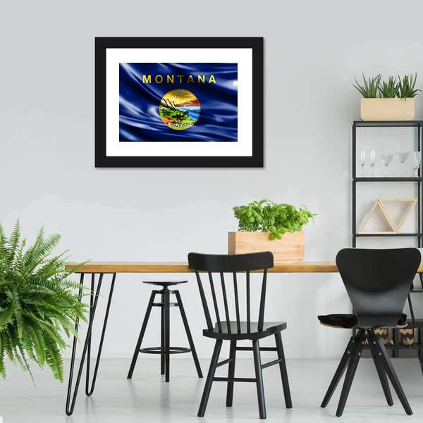 Flag Of Montana Canvas Wall Art-3 Horizontal-Gallery Wrap-25" x 16"-Tiaracle