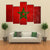 Flag Of Morocco Canvas Wall Art-5 Star-Gallery Wrap-62" x 32"-Tiaracle