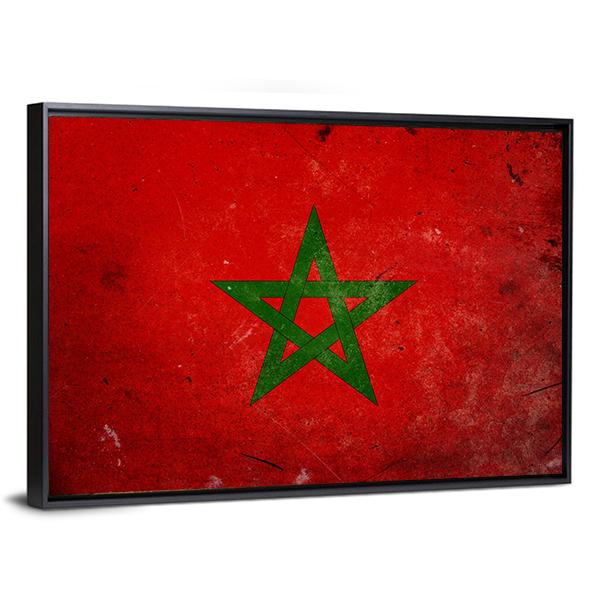 Flag Of Morocco Canvas Wall Art-3 Horizontal-Gallery Wrap-25" x 16"-Tiaracle