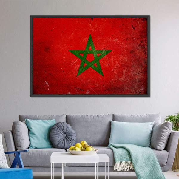 Flag Of Morocco Canvas Wall Art-3 Horizontal-Gallery Wrap-25" x 16"-Tiaracle