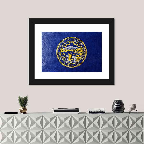 Flag Of Nebraska Canvas Wall Art-1 Piece-Framed Print-20" x 16"-Tiaracle