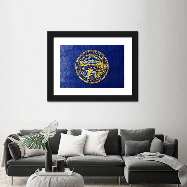 Flag Of Nebraska Canvas Wall Art-5 Horizontal-Gallery Wrap-22" x 12"-Tiaracle