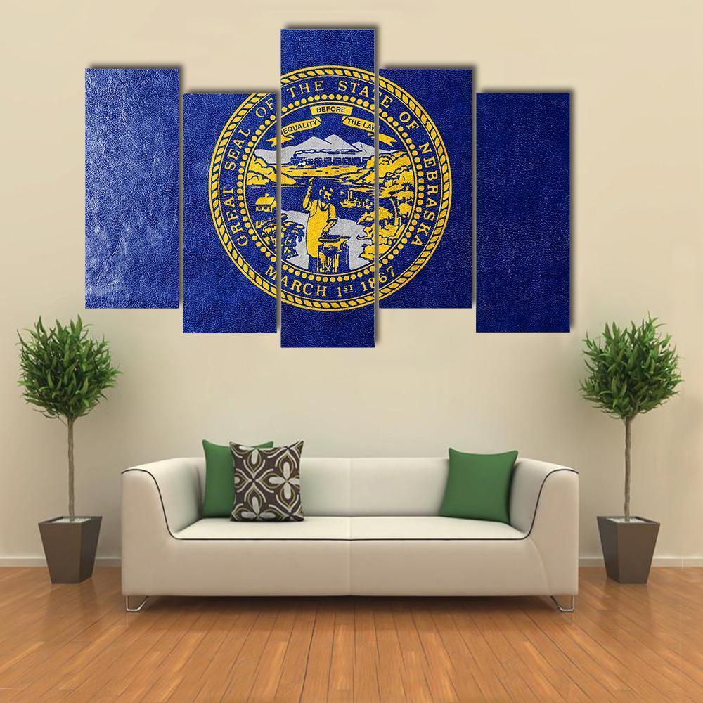 Flag Of Nebraska Canvas Wall Art-5 Pop-Gallery Wrap-47" x 32"-Tiaracle