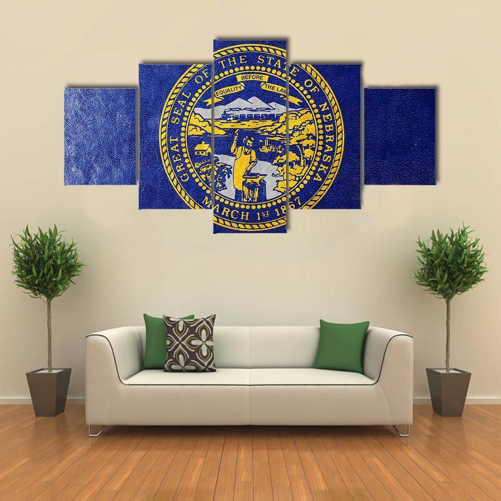 Flag Of Nebraska Canvas Wall Art-5 Pop-Gallery Wrap-47" x 32"-Tiaracle