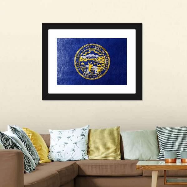 Flag Of Nebraska Canvas Wall Art-3 Horizontal-Gallery Wrap-25" x 16"-Tiaracle