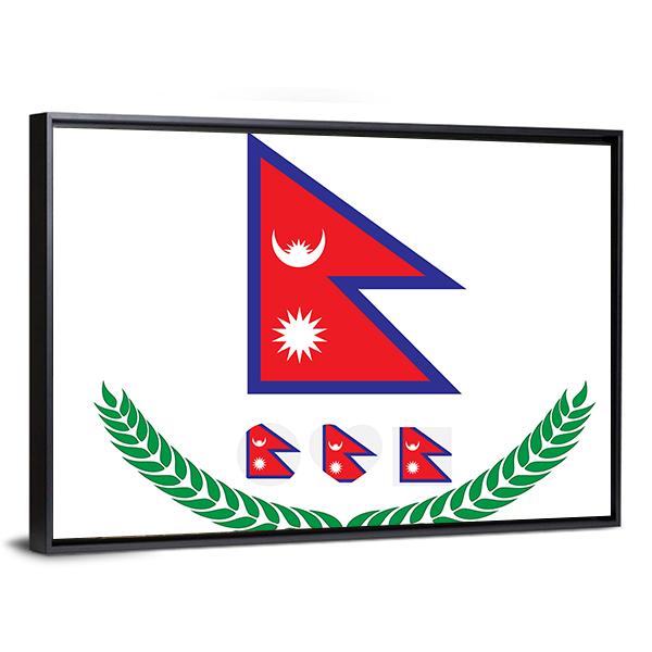 Flag Of Nepal Vertical Canvas Wall Art-3 Vertical-Gallery Wrap-12" x 25"-Tiaracle
