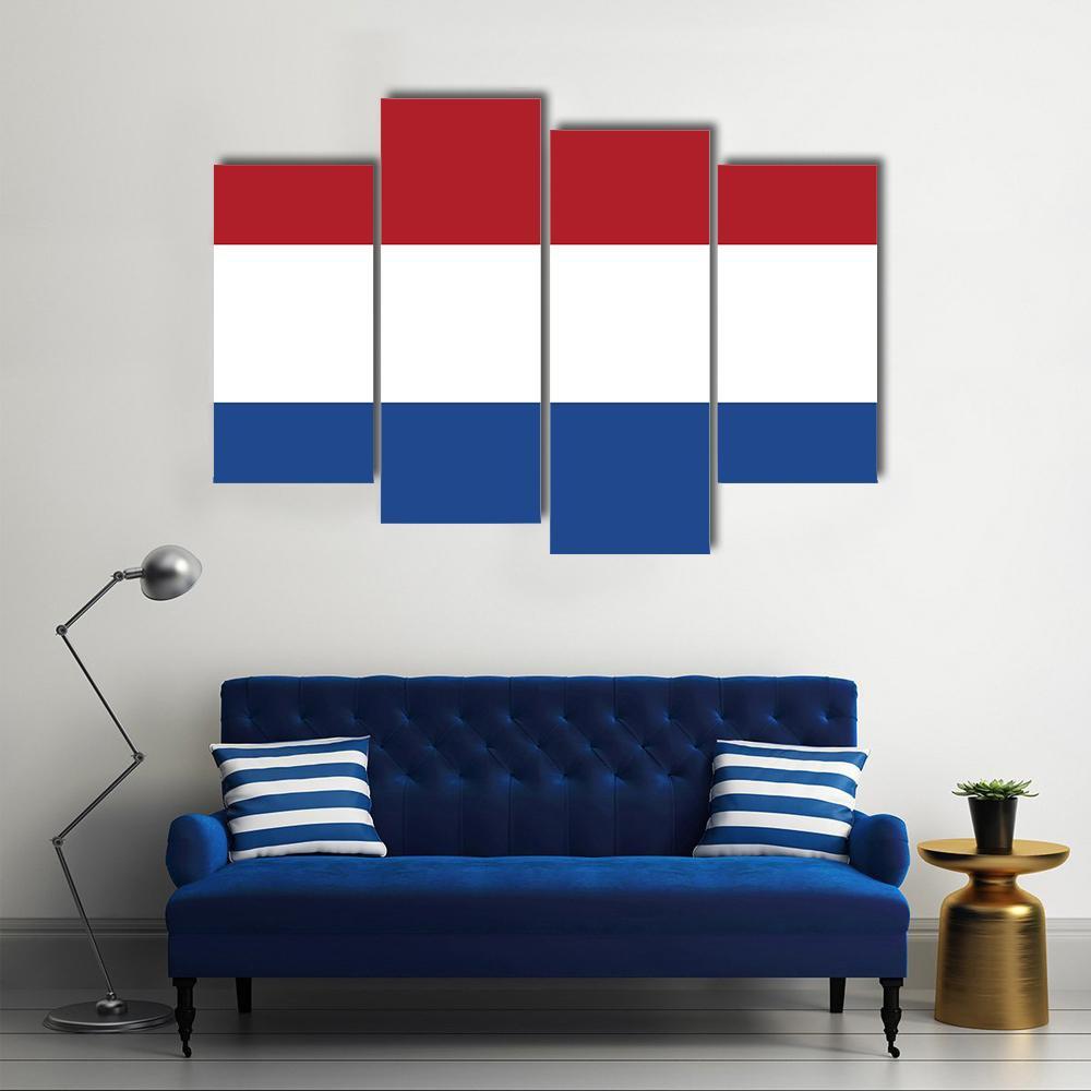 Flag Of Netherlands Canvas Wall Art-4 Pop-Gallery Wrap-50" x 32"-Tiaracle