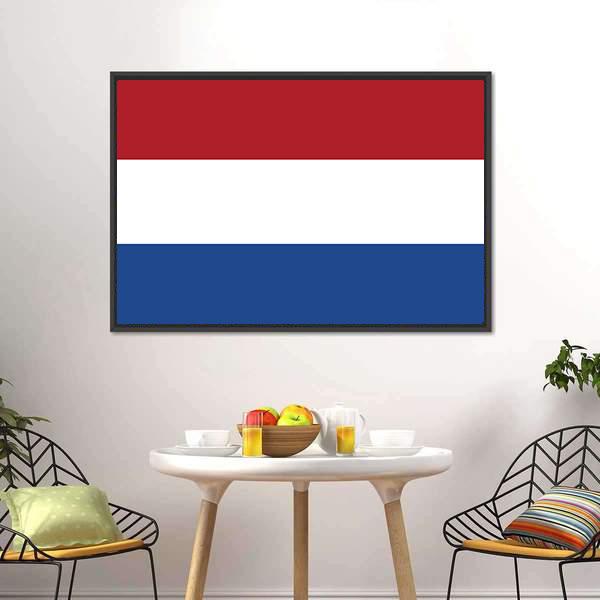 Flag Of Netherlands Canvas Wall Art-3 Horizontal-Gallery Wrap-25" x 16"-Tiaracle