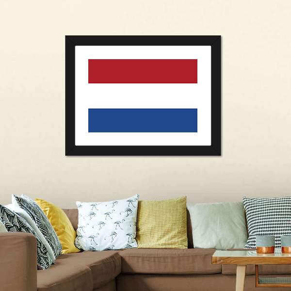 Flag Of Netherlands Canvas Wall Art-3 Horizontal-Gallery Wrap-25" x 16"-Tiaracle