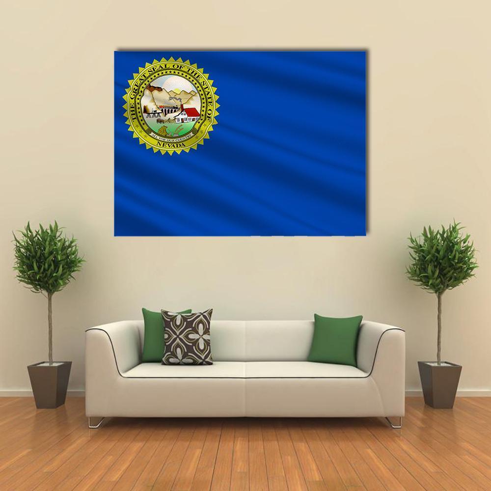 Flag Of Nevada Canvas Wall Art-5 Star-Gallery Wrap-62" x 32"-Tiaracle