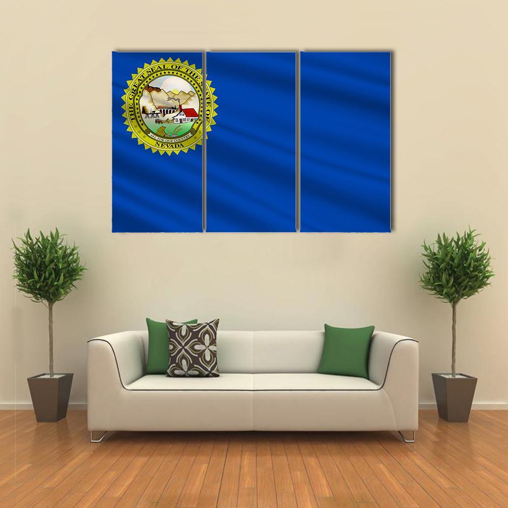 Flag Of Nevada Canvas Wall Art-3 Horizontal-Gallery Wrap-37" x 24"-Tiaracle