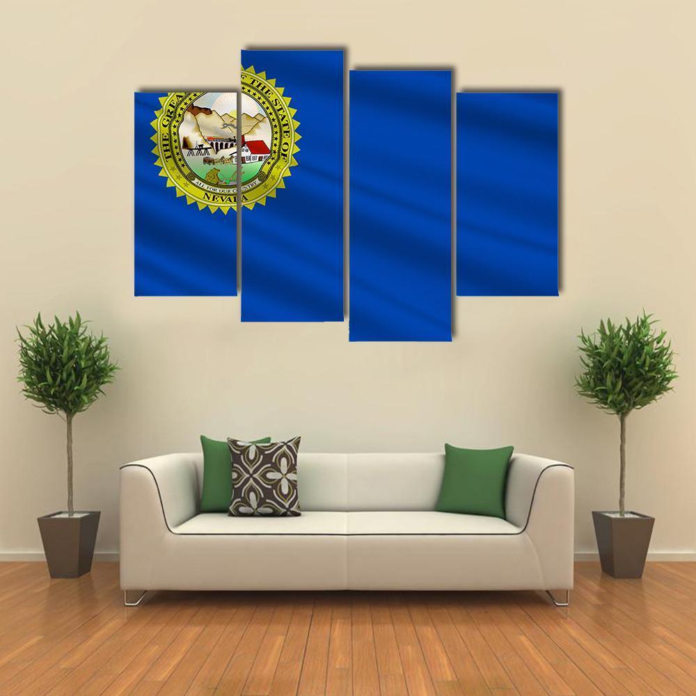 Flag Of Nevada Canvas Wall Art-4 Pop-Gallery Wrap-50" x 32"-Tiaracle