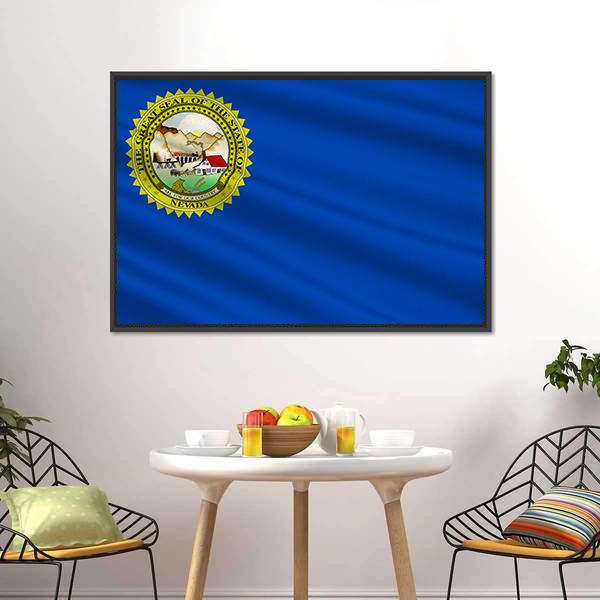Flag Of Nevada Canvas Wall Art-3 Horizontal-Gallery Wrap-25" x 16"-Tiaracle