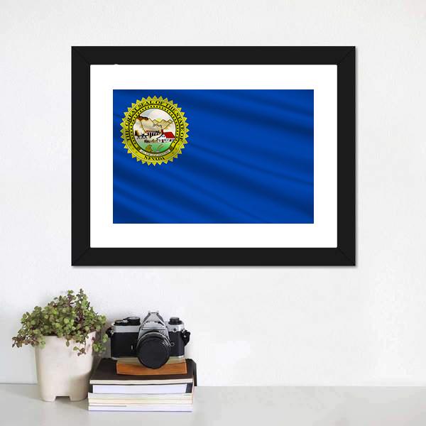 Flag Of Nevada Canvas Wall Art-1 Piece-Framed Print-20" x 16"-Tiaracle