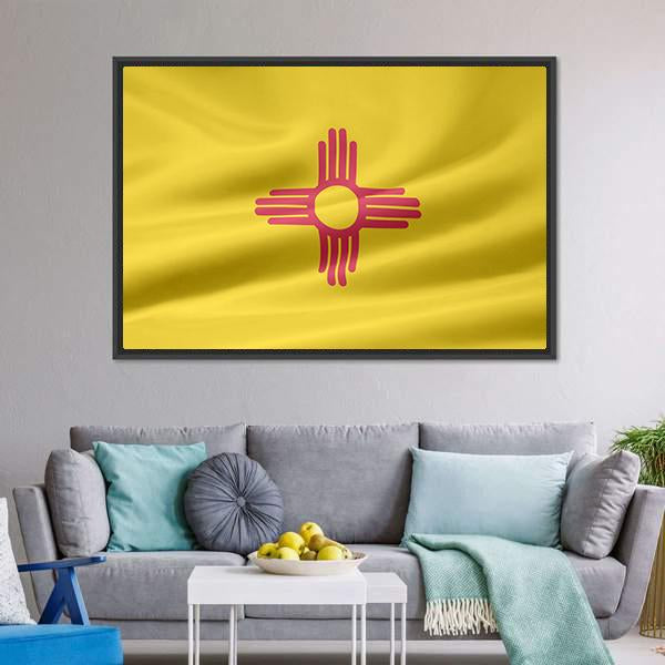 Flag Of New Mexico Canvas Wall Art-5 Horizontal-Gallery Wrap-22" x 12"-Tiaracle