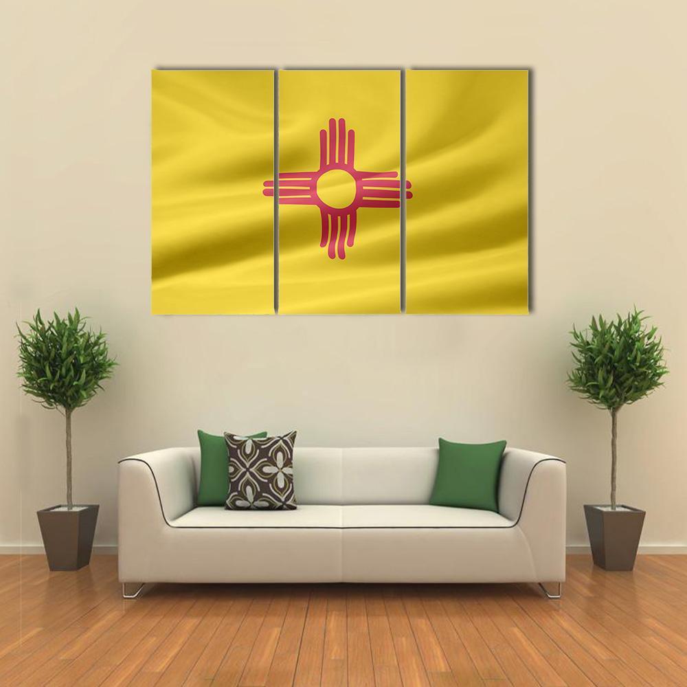 Flag Of New Mexico Canvas Wall Art-3 Horizontal-Gallery Wrap-37" x 24"-Tiaracle