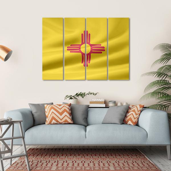 Flag Of New Mexico Canvas Wall Art-4 Horizontal-Gallery Wrap-34" x 24"-Tiaracle