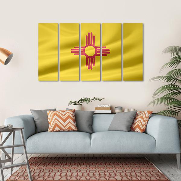 Flag Of New Mexico Canvas Wall Art-5 Horizontal-Gallery Wrap-22" x 12"-Tiaracle
