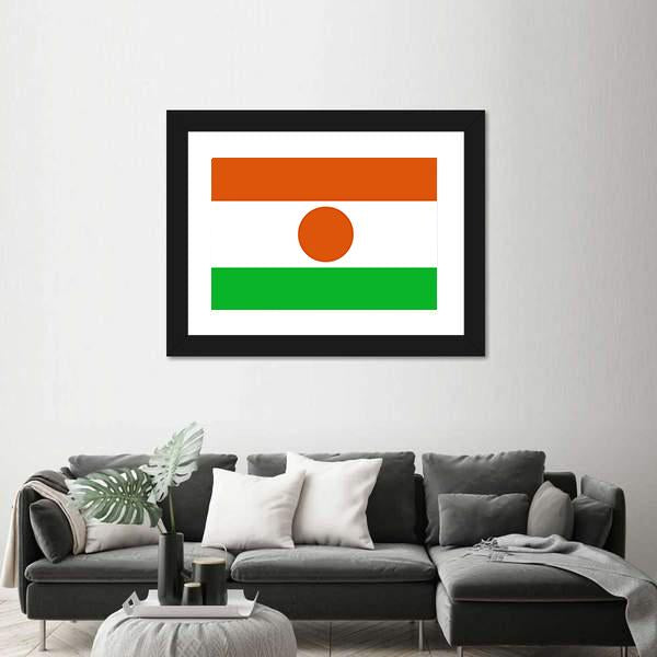 Flag Of Niger Canvas Wall Art-1 Piece-Framed Print-42" x 14"-Tiaracle