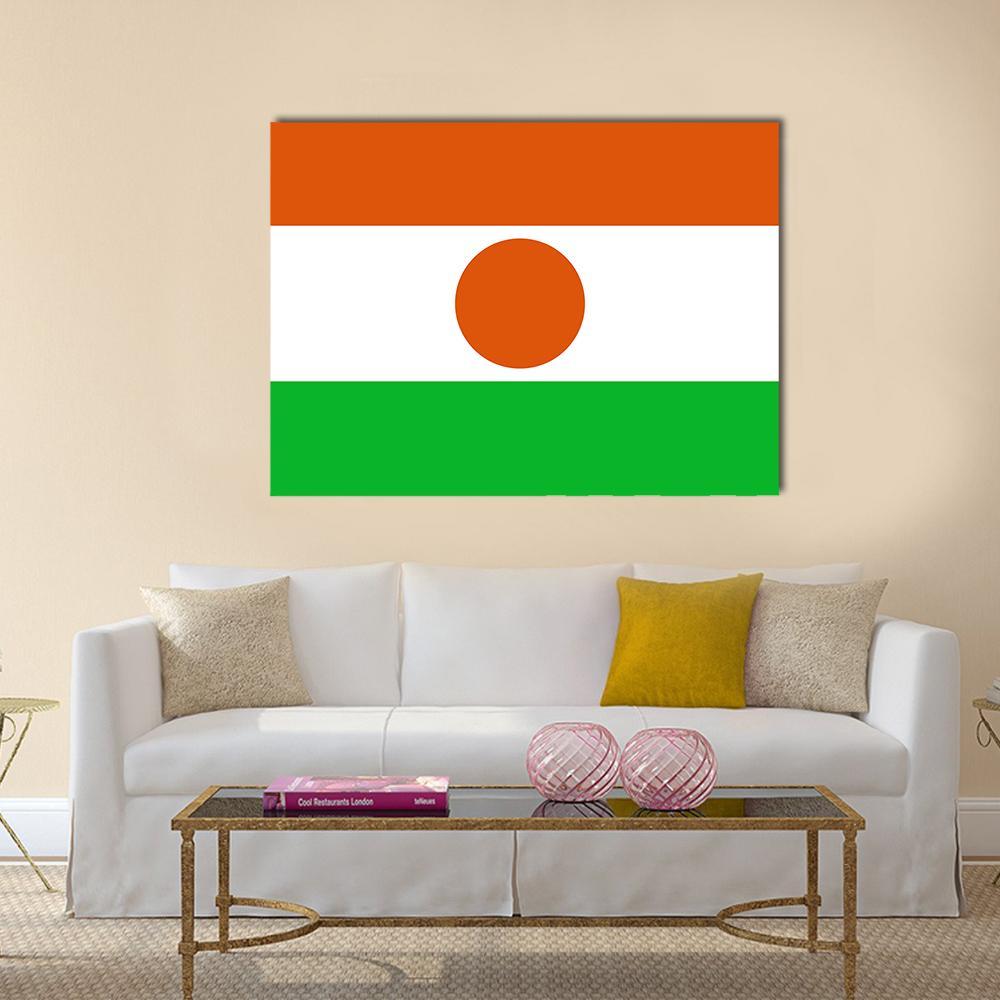 Flag Of Niger Canvas Wall Art-4 Horizontal-Gallery Wrap-34" x 24"-Tiaracle