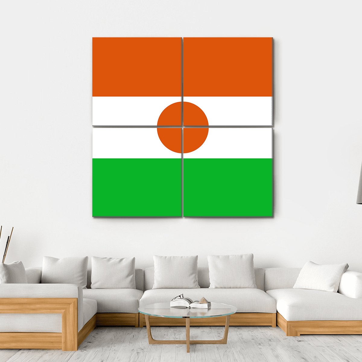 Flag Of Niger Canvas Wall Art-4 Square-Gallery Wrap-17" x 17"-Tiaracle