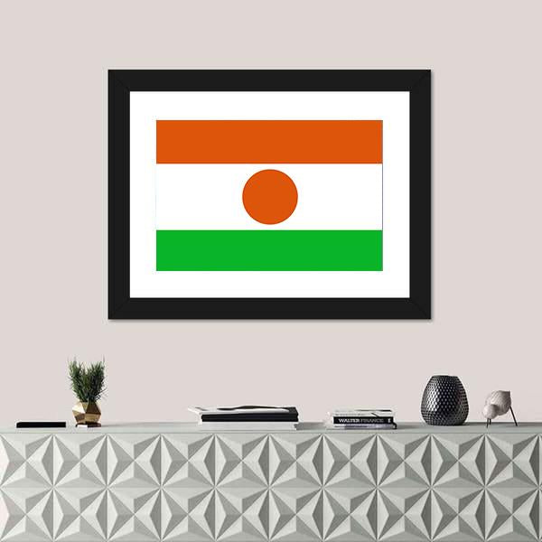 Flag Of Niger Canvas Wall Art-5 Horizontal-Gallery Wrap-22" x 12"-Tiaracle