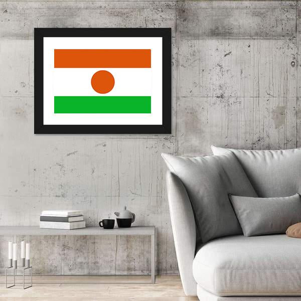 Flag Of Niger Canvas Wall Art-5 Horizontal-Gallery Wrap-22" x 12"-Tiaracle