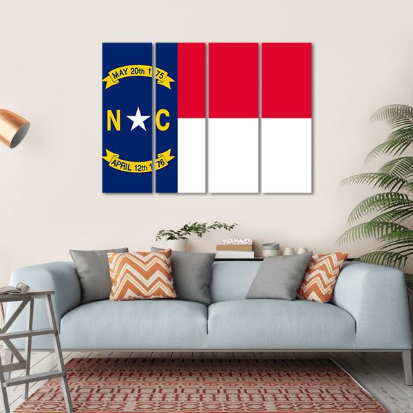 Flag Of North Carolina Canvas Wall Art-4 Horizontal-Gallery Wrap-34" x 24"-Tiaracle