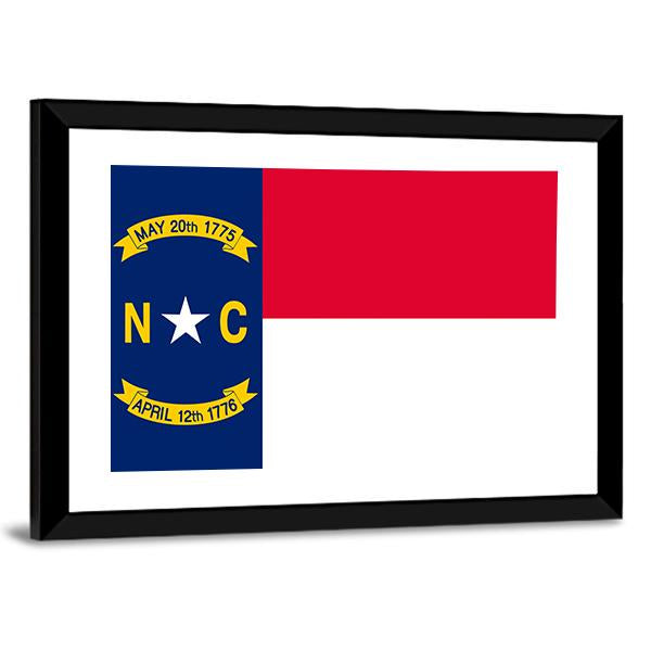 Flag Of North Carolina Canvas Wall Art-3 Horizontal-Gallery Wrap-25" x 16"-Tiaracle