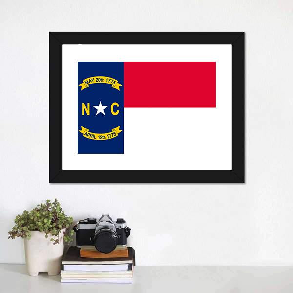 Flag Of North Carolina Canvas Wall Art-1 Piece-Framed Print-20" x 16"-Tiaracle