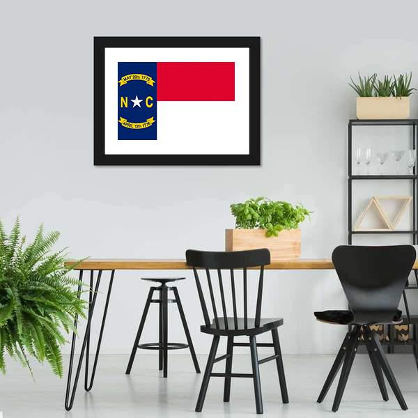 Flag Of North Carolina Canvas Wall Art-3 Horizontal-Gallery Wrap-25" x 16"-Tiaracle
