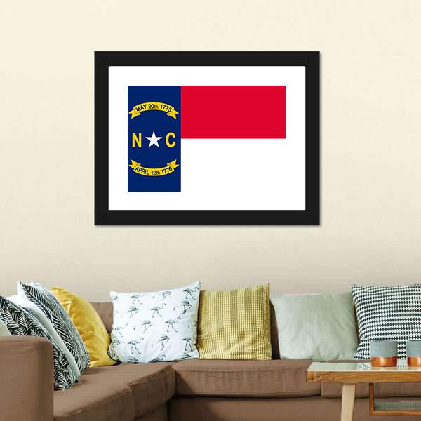 Flag Of North Carolina Canvas Wall Art-3 Horizontal-Gallery Wrap-25" x 16"-Tiaracle