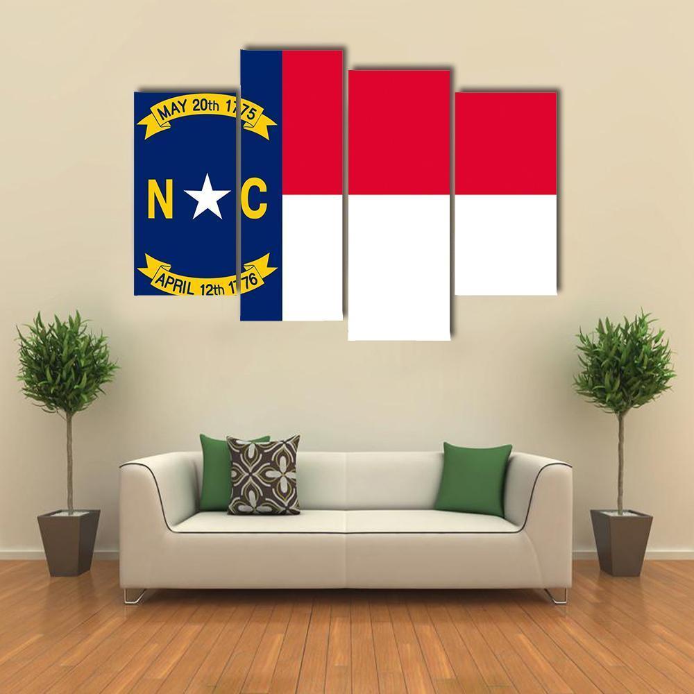 Flag Of North Carolina Canvas Wall Art-4 Pop-Gallery Wrap-50" x 32"-Tiaracle