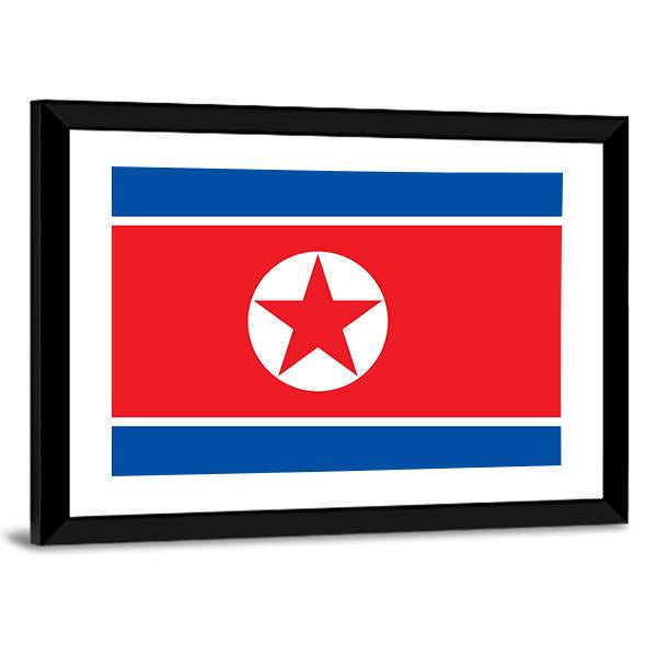 Flag Of North Korea Vertical Canvas Wall Art-3 Vertical-Gallery Wrap-12" x 25"-Tiaracle