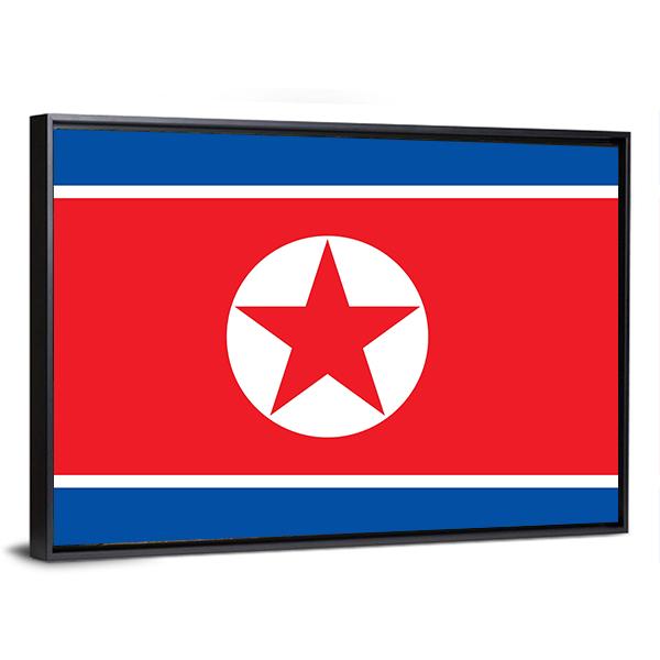 Flag Of North Korea Vertical Canvas Wall Art-3 Vertical-Gallery Wrap-12" x 25"-Tiaracle