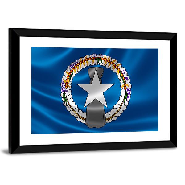 Flag Of Northern Mariana Islands Canvas Wall Art-3 Horizontal-Gallery Wrap-25" x 16"-Tiaracle