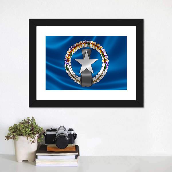 Flag Of Northern Mariana Islands Canvas Wall Art-1 Piece-Framed Print-20" x 16"-Tiaracle