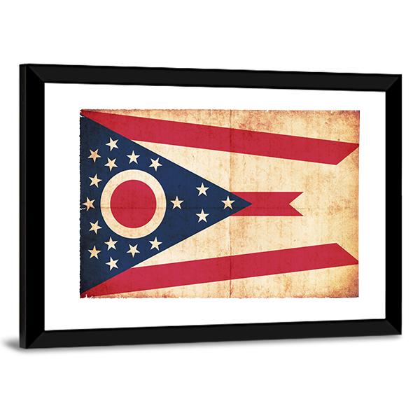 Flag Of Ohio Canvas Wall Art-3 Horizontal-Gallery Wrap-25" x 16"-Tiaracle